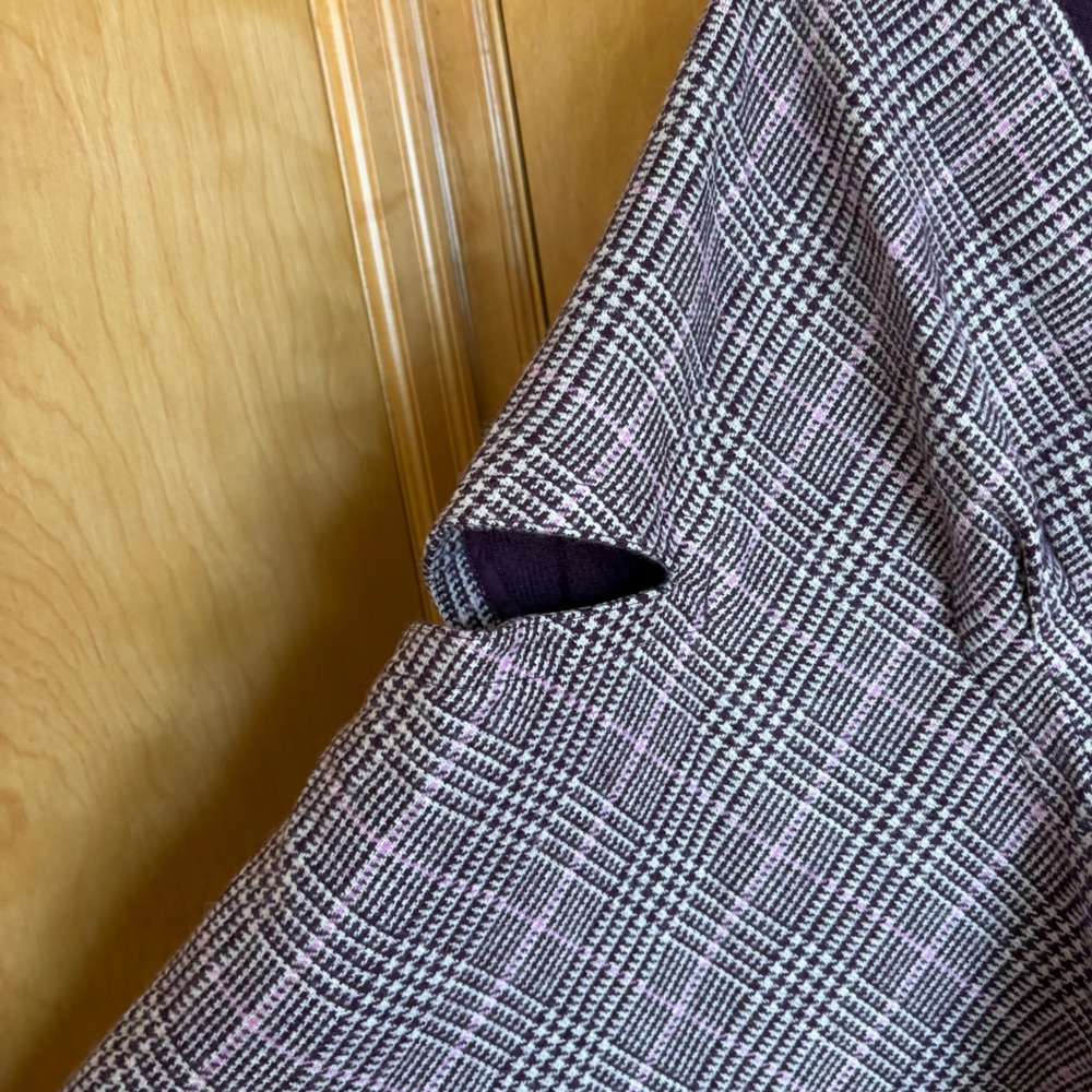 J. Jill Cape Sweater Womens S-L Purple Plaid Single Button Arm Slits New - Picture 4 of 8